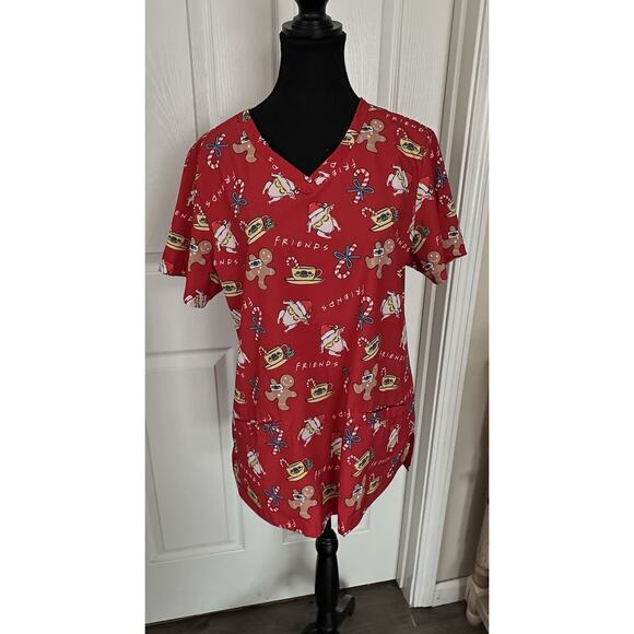F.R.I.E.N.D.S Christmas Scrub Size Medium - Picture 1 of 6